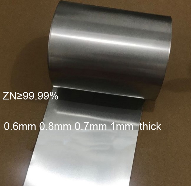 0.6mm 0.8mm 0.7mm 1mm pur zinc feuille Zinc dalle feuille de métal fruits batterie électrode matériel zinc bande Zn feuille recherche
