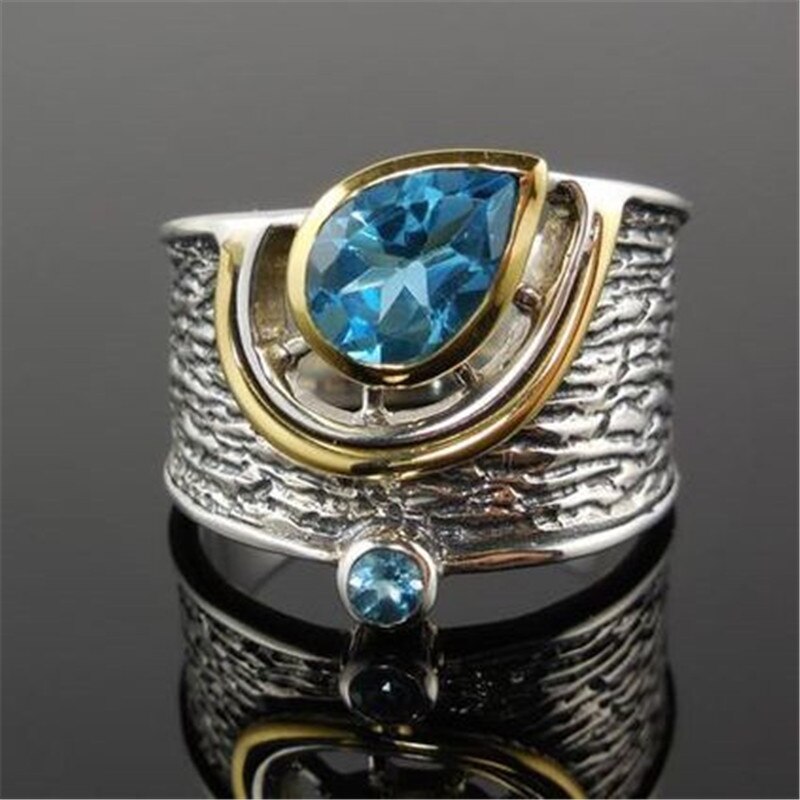 Etnische Wide Vrouwen Ringen Persoonlijkheid Met Water Stone Vrouwelijke Mannen Party Ring Sieraden Ring