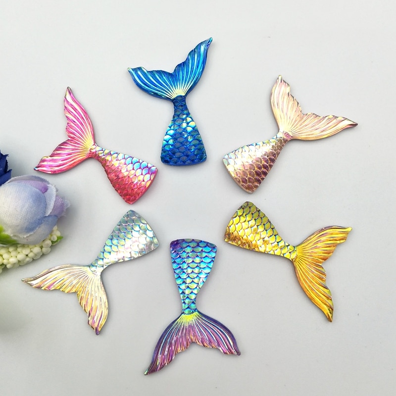 10pcs/lot 28*40mm Mermaid Fish scales tail resin wedding &Mermaid exhibition crafts accessories DIY