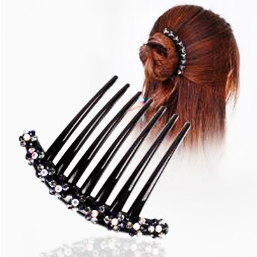 Women Rhinestone Flower 7 Teeth Hair Comb Clip Side Hair Clip Decorative For Girls Hair Styling Clip PIn Accessories