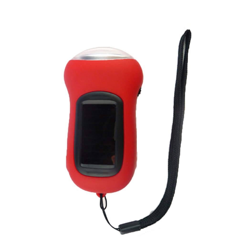 Mini 3 Led Zonne-energie Hand Crank Zaklamp Oplaadbare Led Emergency Tent Camping Zaklamp Draagbare Voor Buiten Gebruik: red