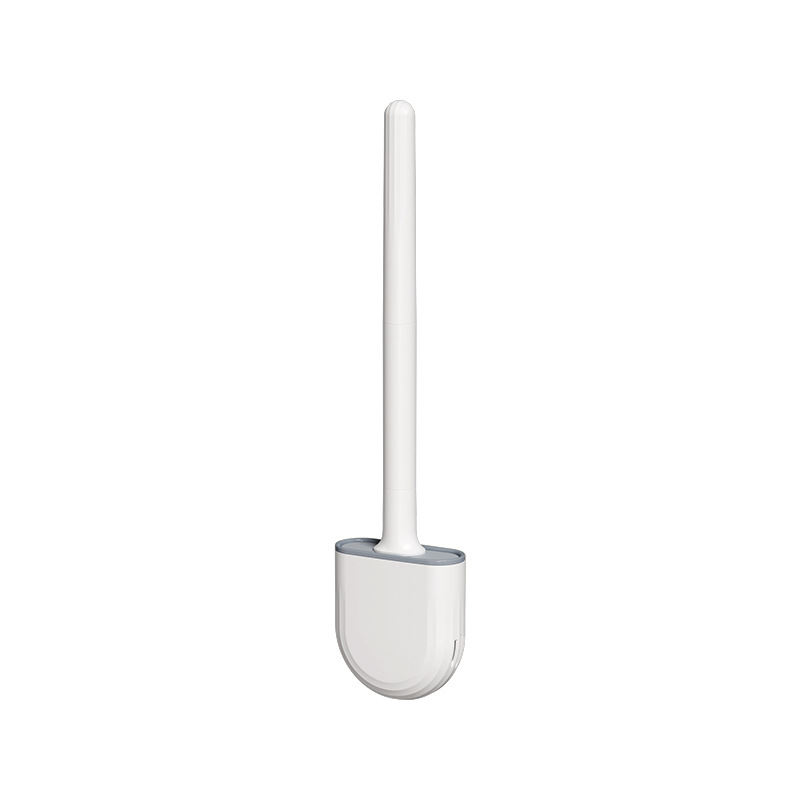 WIKHOSTAR Wall Mounted Toilet Brush Silicone Flat Brush Head Toilet Brush Cleaner Brush Set Toilet Cleaning Brush Bathroom: SKY BLUE
