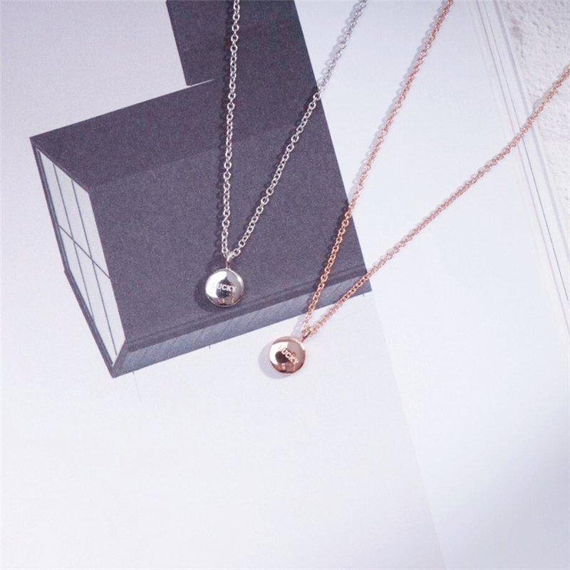 Lucky Golden Bean Clavicle Chain Korean Simple Versatile 925 Sterling Silver Temperament Female Necklace SNE042