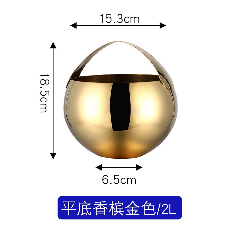 Stainless Steel Ice Bucket Wine Cold Beer Ice Bucket KTV Bar Utensils Ice Bucket Ice Bucket: Plum