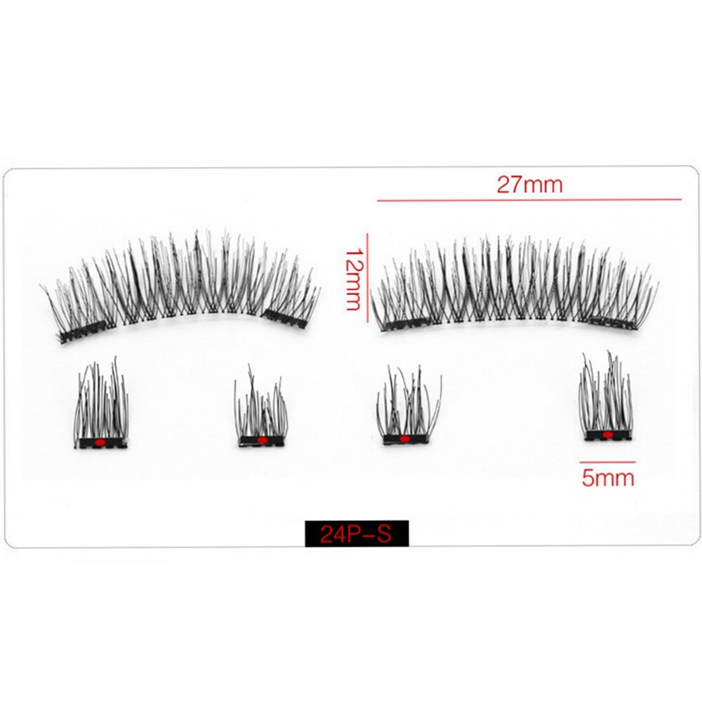 Magnetic Eyeashes with 2 Magnet Tweezers Set Natural False Eyelash Acrylic Box Packaging Magnet Lashes Makeup Tool