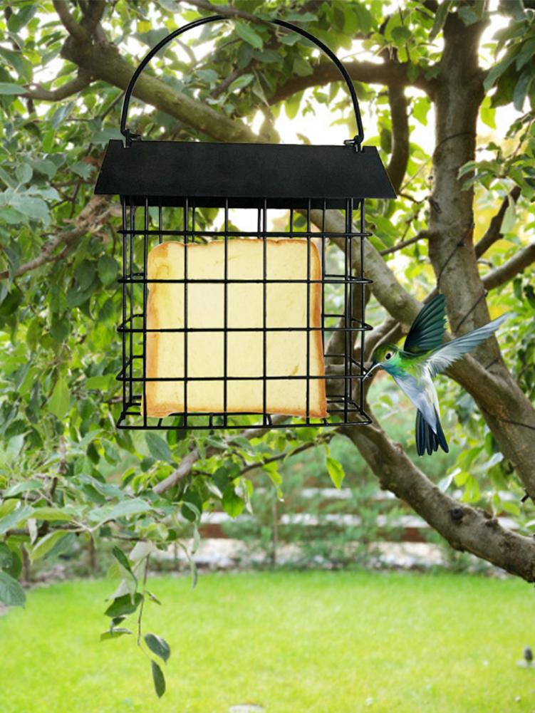 Bird Feeder Green Cube Cage Food Container Square Bread Block Bird Feeder Outdoor Bird Food Device Suet Feeder Hanging Tree DH