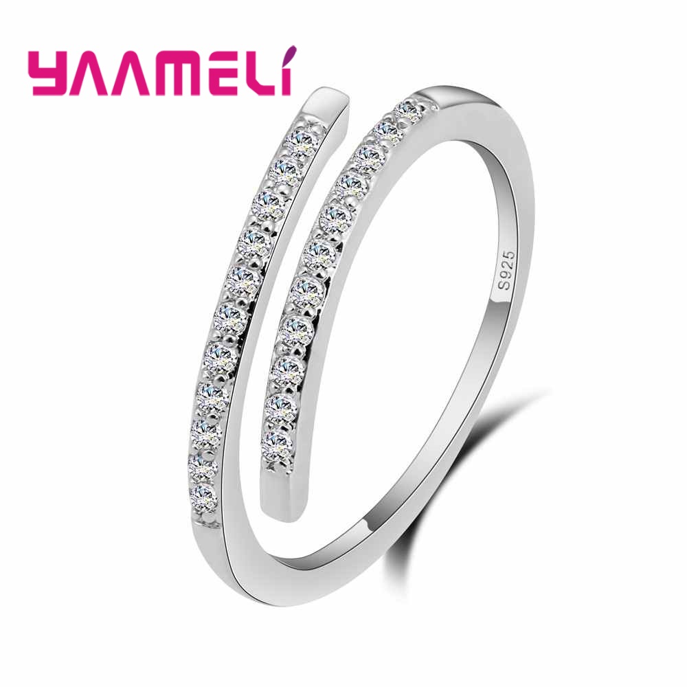 Vrouw 925 Sterling Zilveren Sieraden Mode Eenvoudige Open Ring Persoonlijkheid Vrouwelijke Verstelbare Trouwringen Voor Dames