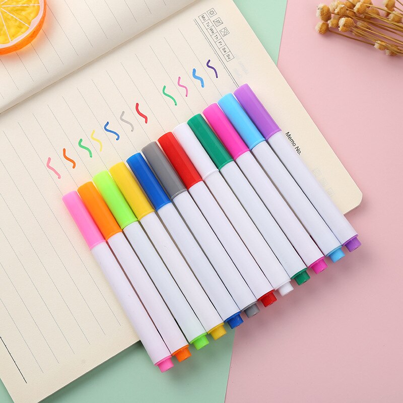 12 Pcs Non dust Chalk Water-soluble Liquid Chalk Erasable Chalk Drawing Pen for Black Board Whiteboard Glass Tiles