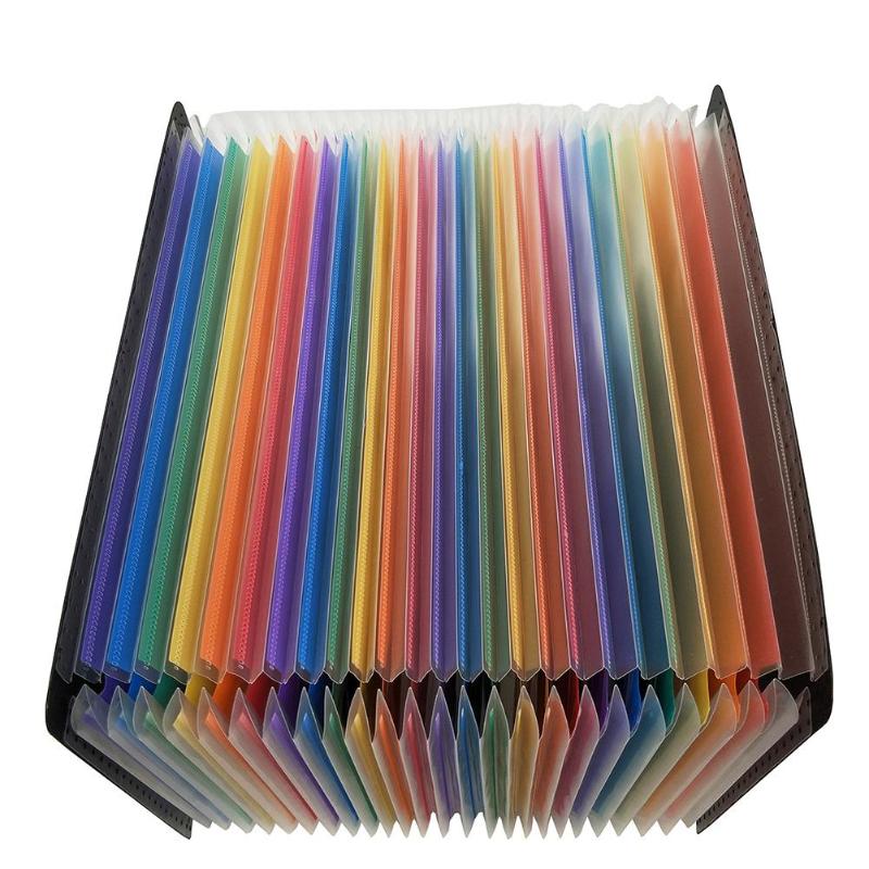 12/24 Pockets Expanding File Folder A4 Organizer Portable Business File Office Supplies Document Holder Carpeta Archivador