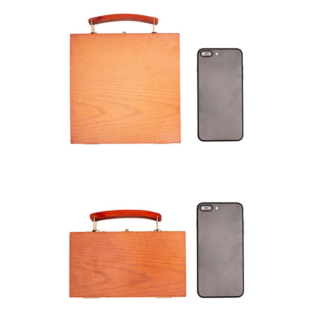 1 Box 12 Colors Crayon Painting Colour Pen School Supplies with Wooden Storage Case