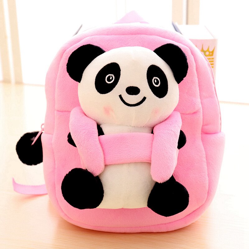 Söta tecknade barn plysch panda ryggsäck leksak mini skolväska barn dagis pojke flicka baby studentväskor söt mochila: 23cm / 6