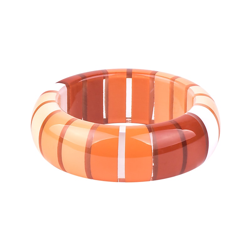 Guanlong Gradient Stripe Resin Round Bracelet Bangle 7 Color for Ladies High Street Jewelry