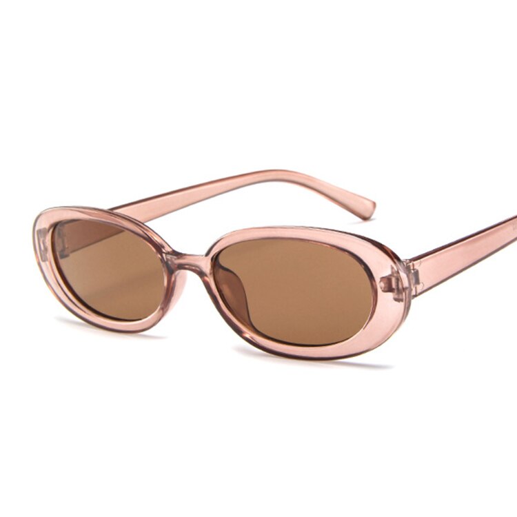 Kvinder ovale solbriller solbriller kvinder vintage briller kvindelige gennemsigtige linser dame  uv400: Champagne