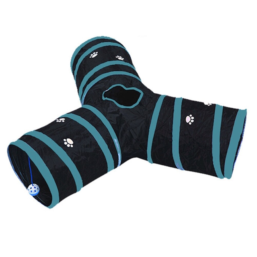 Y-Vorm Kat Tunnel Speelgoed Funny Pet 3 Gaten Tunnel Ballen Inklapbare Rimpeluitvoering Kitten Speelgoed Puppy Konijn Spelen Hond kanaal Tunnel Buizen: BU