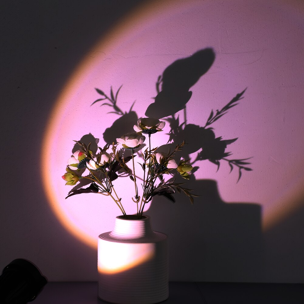 Room Decor LED Afterglow Lamp Projection USB Rainbow Projector Lamp Bedroom Take Photoes Neon Light Indoor Night Lighting Decor: moonlight pink