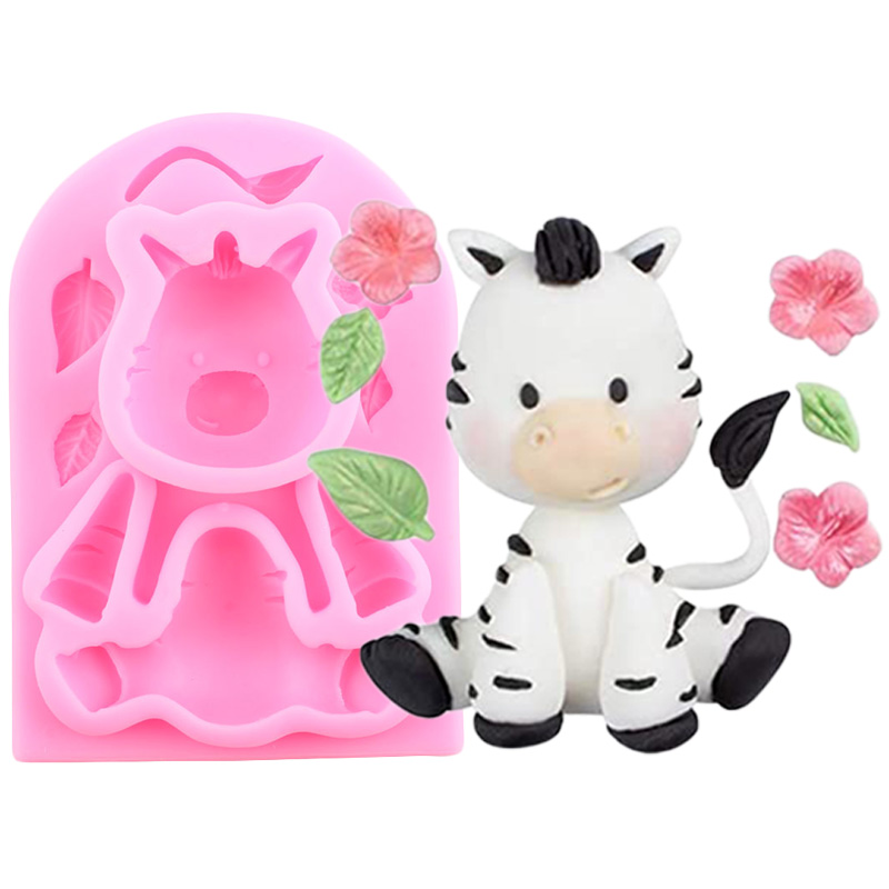 Animali della giungla stampo in silicone elefante scimmia giraffa mucca leone caramelle stampi per fondente al cioccolato strumenti per decorare la torta di compleanno del bambino: CE854