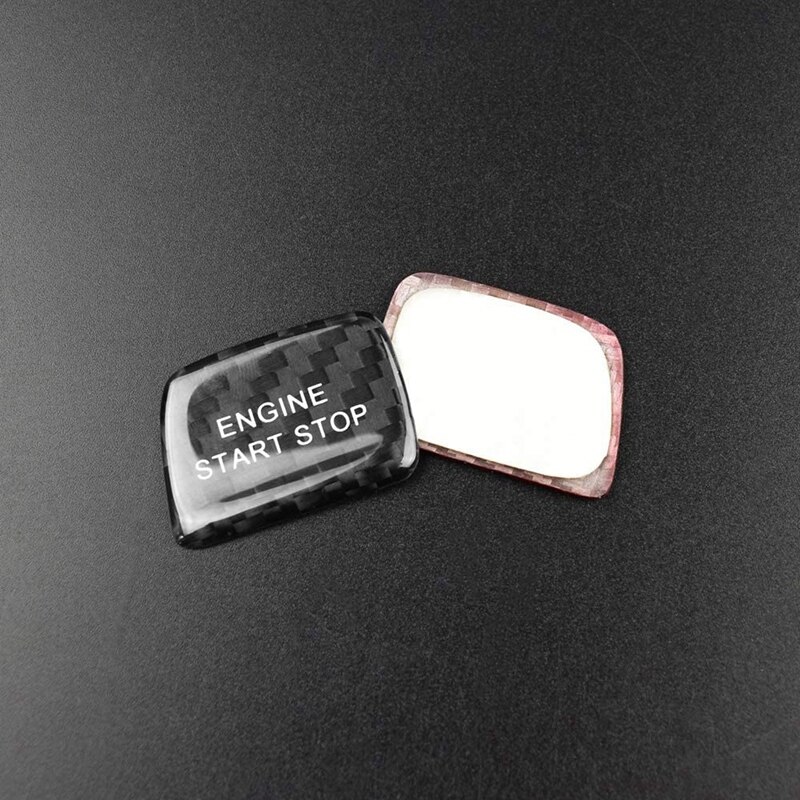 for Chevrolet Camaro Carbon Fiber Car Engine Start Stop Switch Button Trim Cover Stickers Accessories