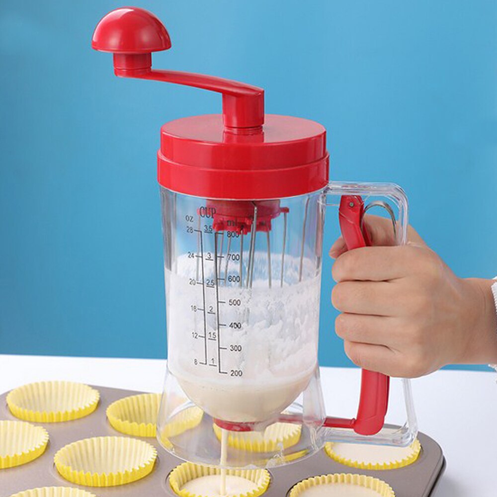 Cake Dispenser Cake Dough Batter Dispenser Hand-held Dispenser and Measuring Cup DIY Pancake Muffin Dough Cream Baking Tools