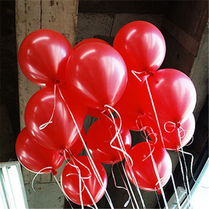 100pcs Gold red pink blue Pearl Latex balloons Wedding Party balloon Birthday Balloons Globos Party Supplies: Red