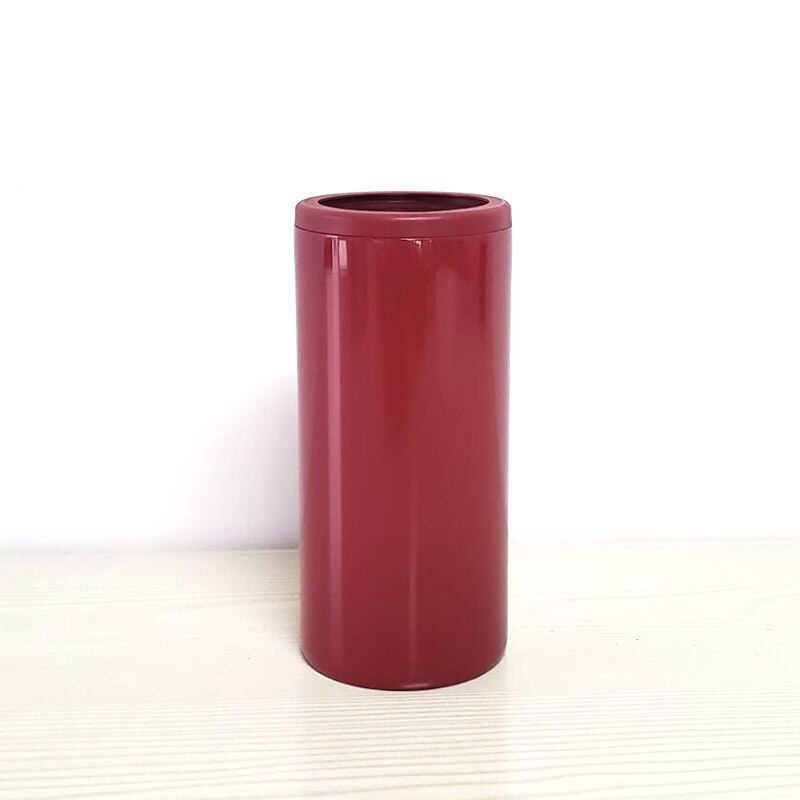 product 12oz Double wall 304 stainless steel thermos insulated vacuum beer cooler,Skinny Can Cooler: Red