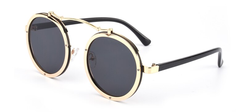 Vintage Round Metal Steampunk Sunglass Women Brand Metal Steam Punk Sun Glasses Driving Men Oculos De Sol R561