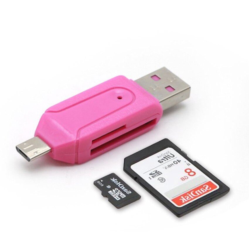 Adaptateur de lecteur de carte mémoire 2 en 1 USB 2.0, pour SDXC, SDHC, SD, MMC, RS-MMC, Micro SDXC, Micro SD, Micro SDHC