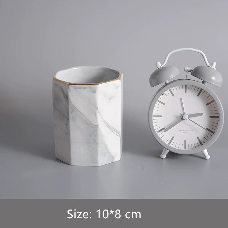 Escova de maquiagem cerâmica frasco de armazenamento rosa cerâmica garrafa de armazenamento organizador de armazenamento de cosméticos caneta titular desktop recipiente de cerâmica: Style 11