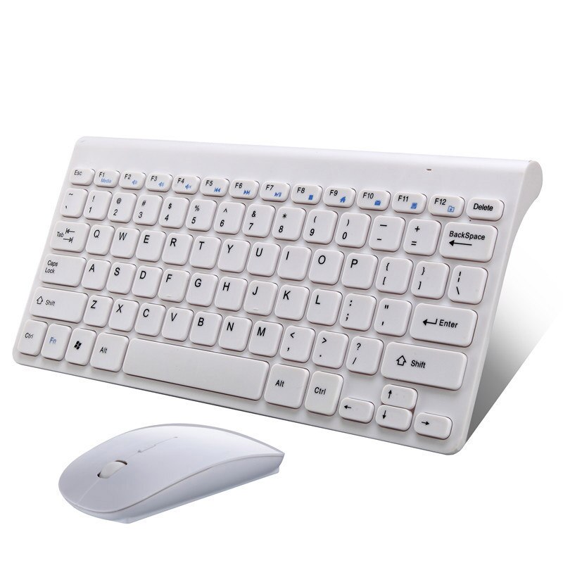 2.4 ghz draadloos toetsenbord + draadloze muis comboset voor laptop pc desktop  sp99: Wit