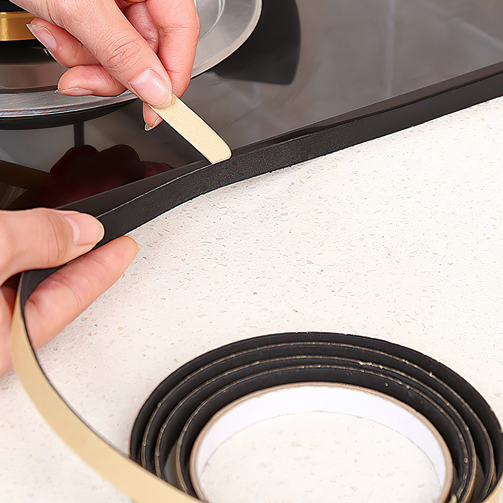Caulk Sealing Strip Premium Polyethylene Adhesive Tape For Gas Stove Kitchen Window Door Wall Seam Sealing Tapes Tool