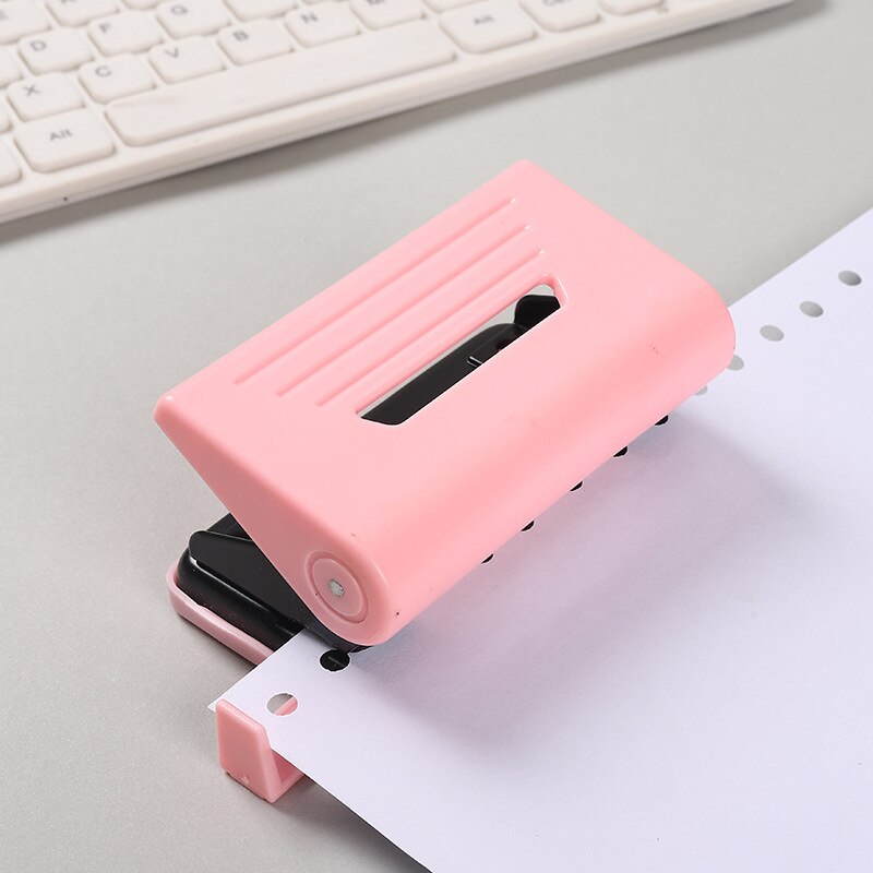 Office Cute Two-hole Labor-saving Puncher with Ruler Ring To Collect Debris and Easy To Clean Loose-leaf Punching Supplies