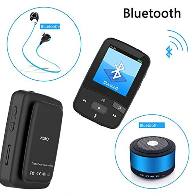 16 Gb Bluetooth MP4 Muziek Speler Met Clip Voor Sport Originele Chenfec C50 Draagbare Fm Radio Stappenteller + Gratis Sport armband