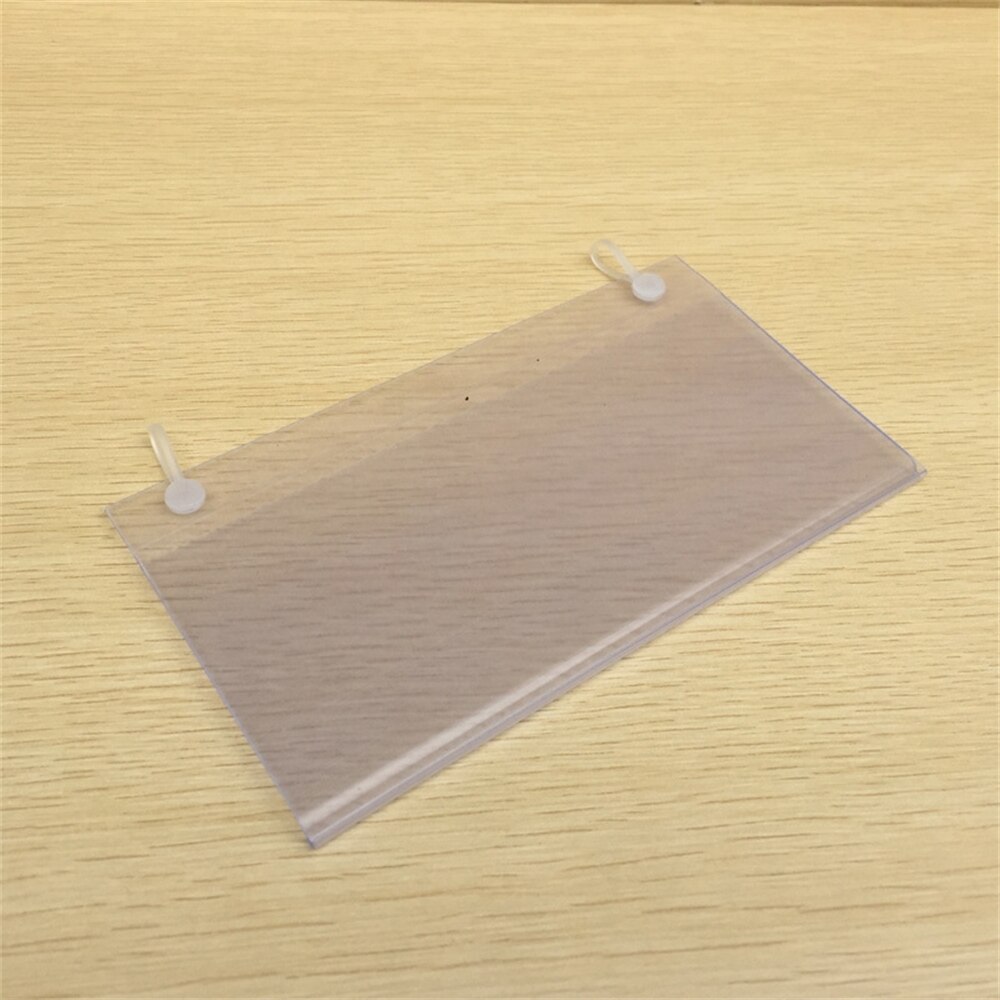 Supermarket Food List Price Card Label Frame Double Ear Clear White Pvc Display Holder