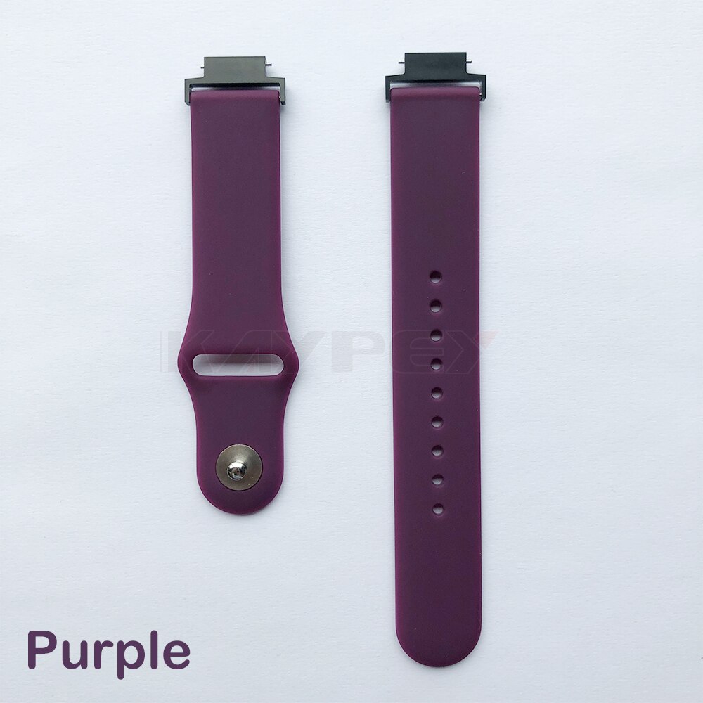 Correa de silicona suave para el reloj Huami Amazfit Verge 3, correa de silicona suave, correa de reloj de repuesto, correas de pulsera, banda deportiva: Púrpura