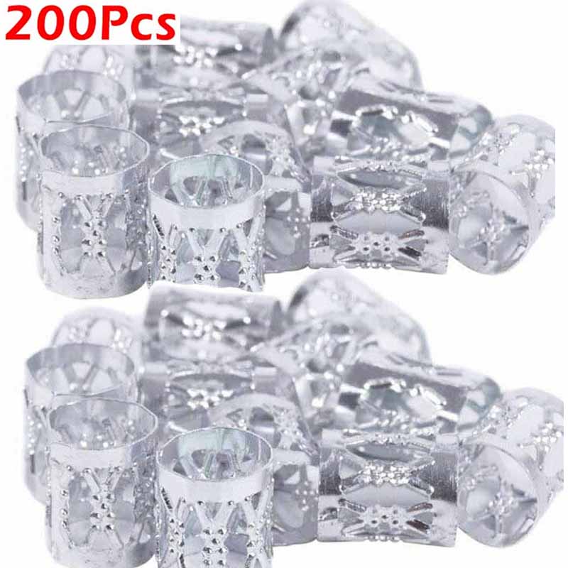 Anillos de pinza para el pelo para rastas, trenzas de pelo ajustables multicolores doradas y plateadas, cuentas para puños, horquilla, joyería, accesorios para adornos para el cabello: Verde