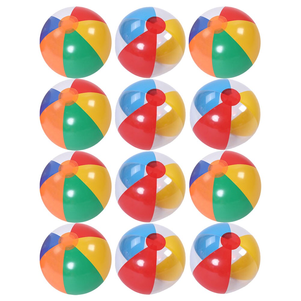12pcs Inflatable Beach Ball - Summer Pool Water Toy - Interactive Fun - Random Colors