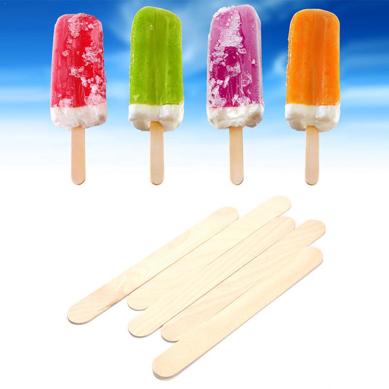 Wood Ice Cream Stick 50 PCS Craft Stick Ice Cream Sticks Natural Wood Popsicle Craft Sticks Ice Cream Tool