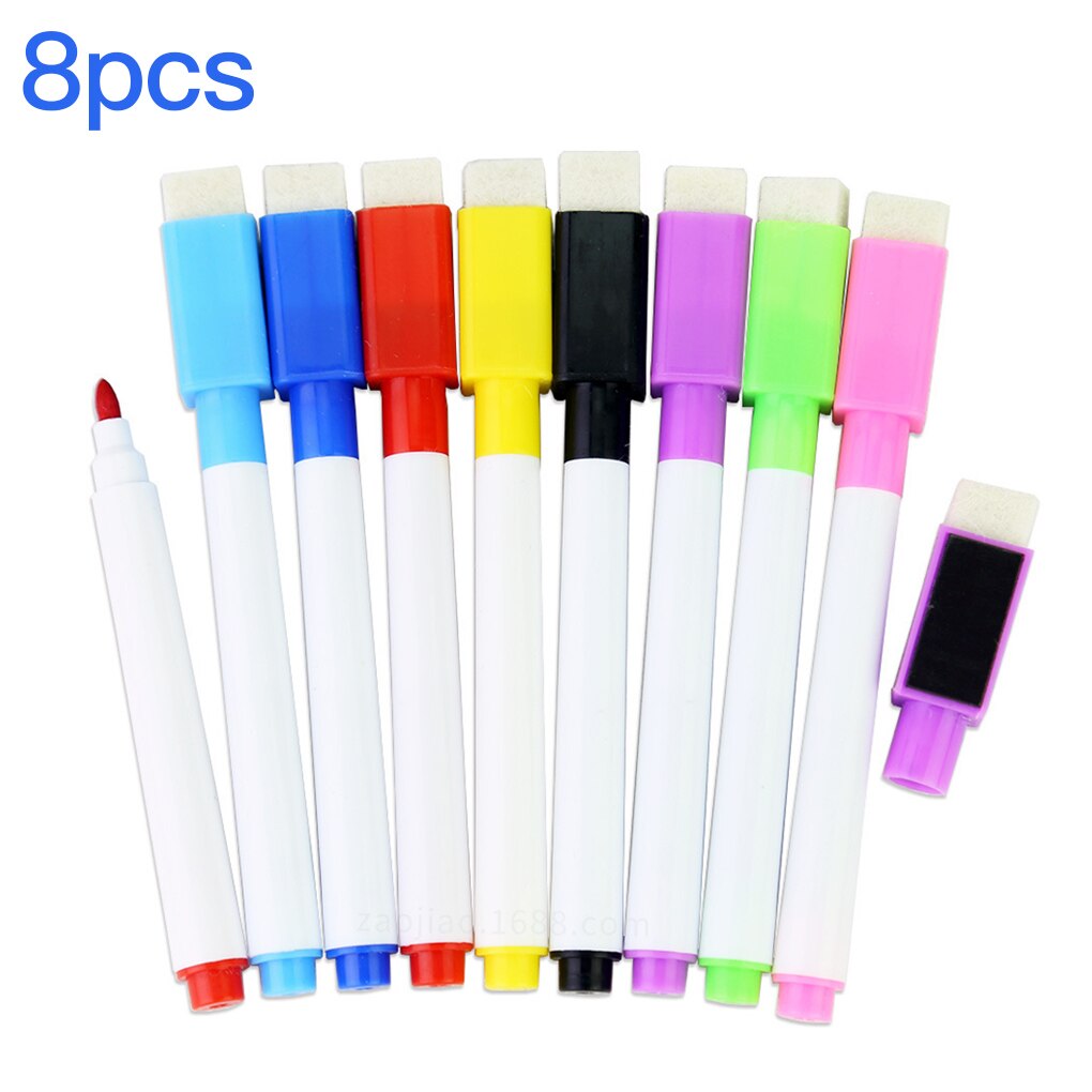 Whiteboard Pen Home Office School White Chalkboard Writing Drawing Dry Erase Maker: White Hair Brush