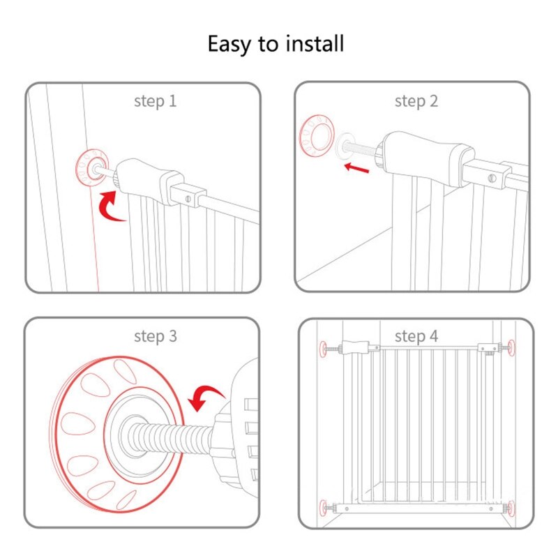 B2EB-Protector de pared de seguridad para bebé, extensión de puerta de bebé, almohadilla protectora de pared, 2 piezas