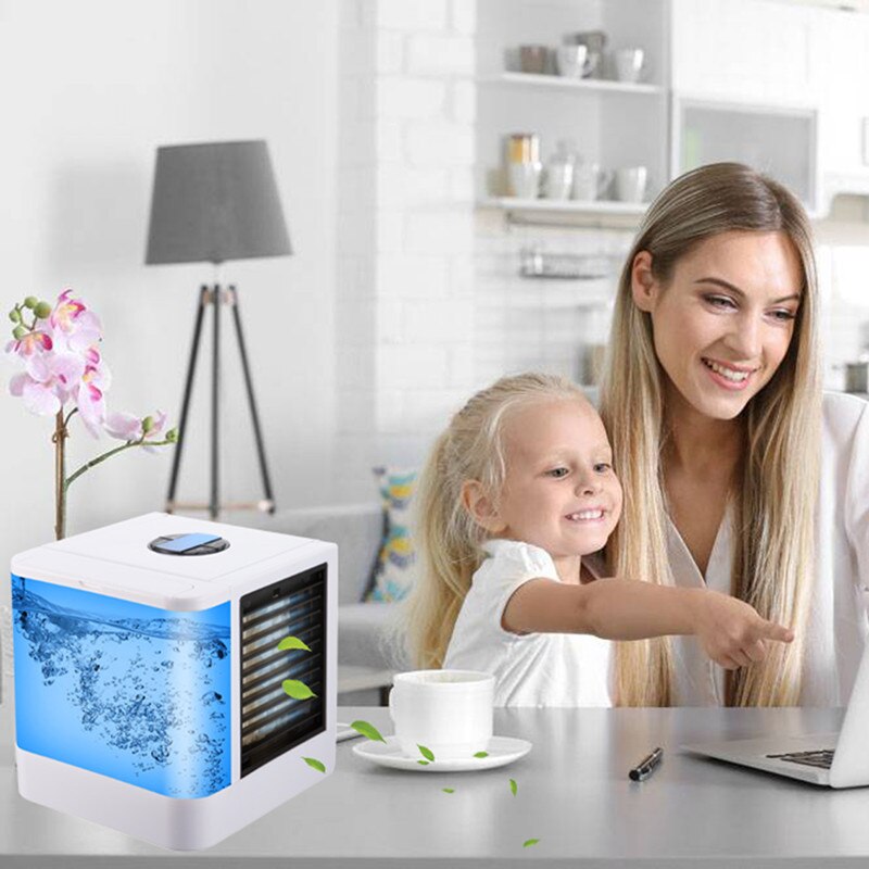 Mini climatiseur humidificateur purificateur USB Portable refroidisseur d'air 7 couleurs lumière bureau refroidissement par Air refroidisseur ventilateur pour bureau à domicile