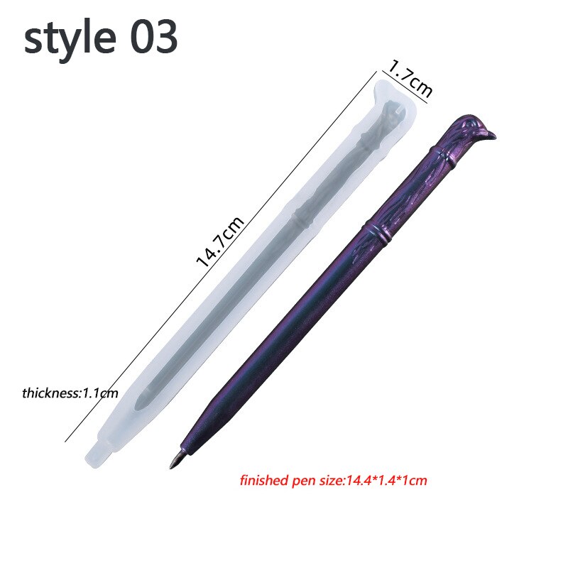 Moule en Silicone pour stylo à bille magique en résine cristal, moule en résine époxy fait à la main, fournitures d&#39;outils de moulage: 03