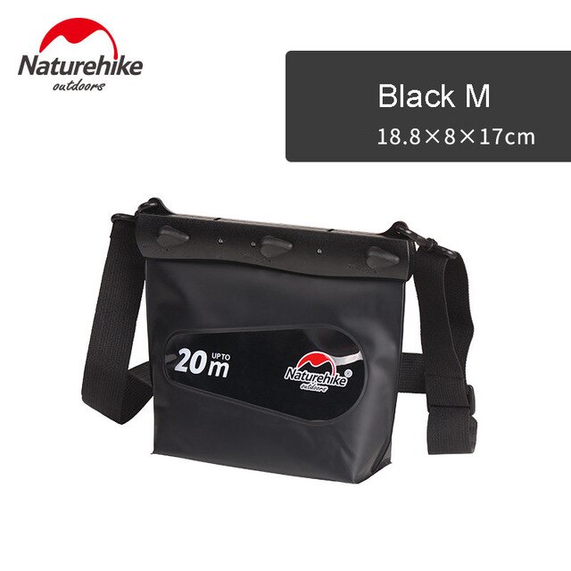 20M Tiefe draussen PVC Tauchen Fluss Wandern Treiben Dichtung Rafting Taschen Ozean Pack Wasserdichte Beutel Trocken Tasche Für Schwimmen L M S: Schwarz M
