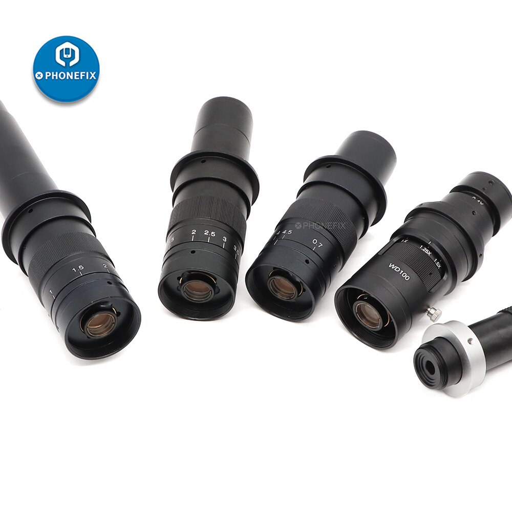 Adjustable Magnification 120X 130X 180X 200X 300X Zoom C Mount Lens Industry Video Microscope Camera for phone PCB SMD Soldering