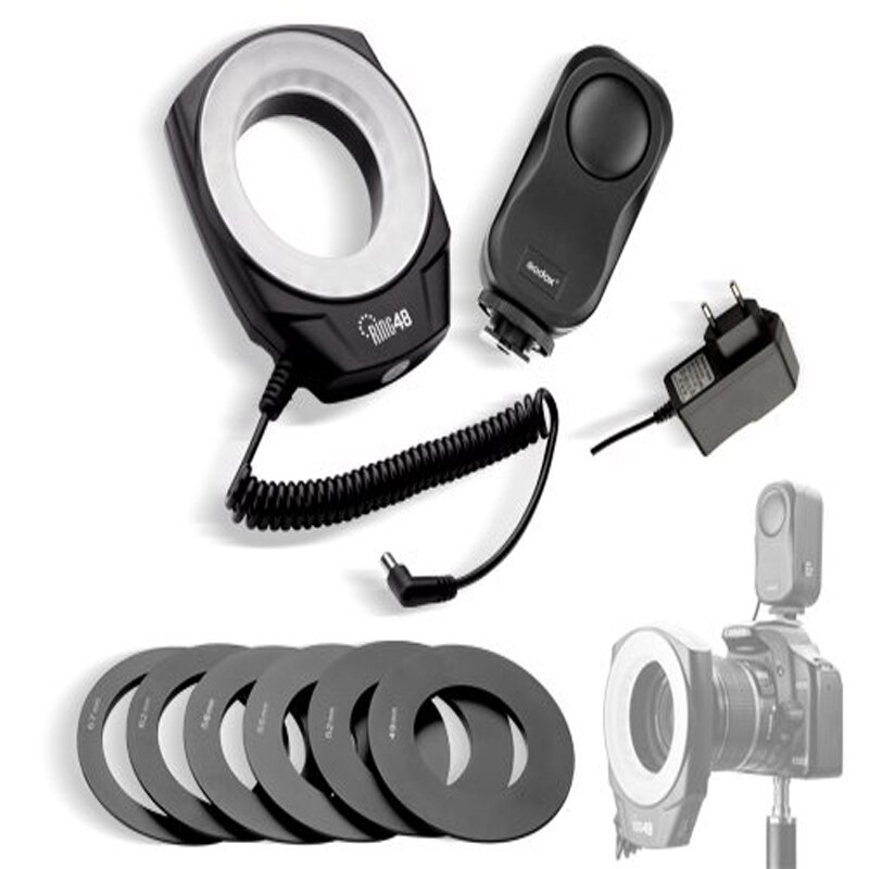 Godox Ring48 Makro Ring Blitz-LED-Licht für Nikon für Pentax für Kanon 7D 6D 1D 5DIII 1100D 60D 600D 5DII 550D DSLR