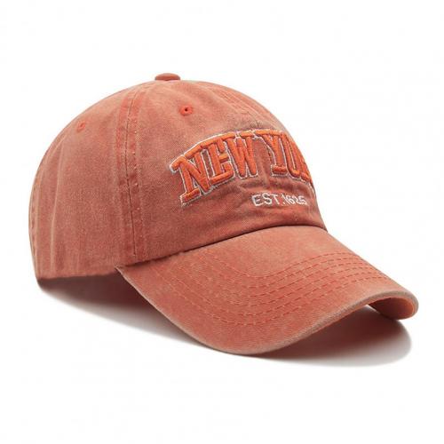 Hoeden Letters Casual Unisex Retro Stijl Geperforeerde Baseball Cap Voor Sport: Dark Orange