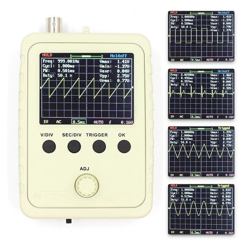 DIY Digital Oscilloscope Kit Assembled Digital Oscilloscope with P6100 Probe 9V 1A Power Adapter EU Plug