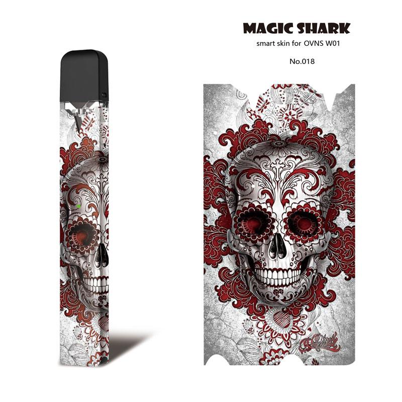 Magic Shark Monsters Cat Fish Dog Pirate Skull Stereo PVC Ultra Thin Film Cover Pod Case Sticker For OVNS W01: 018