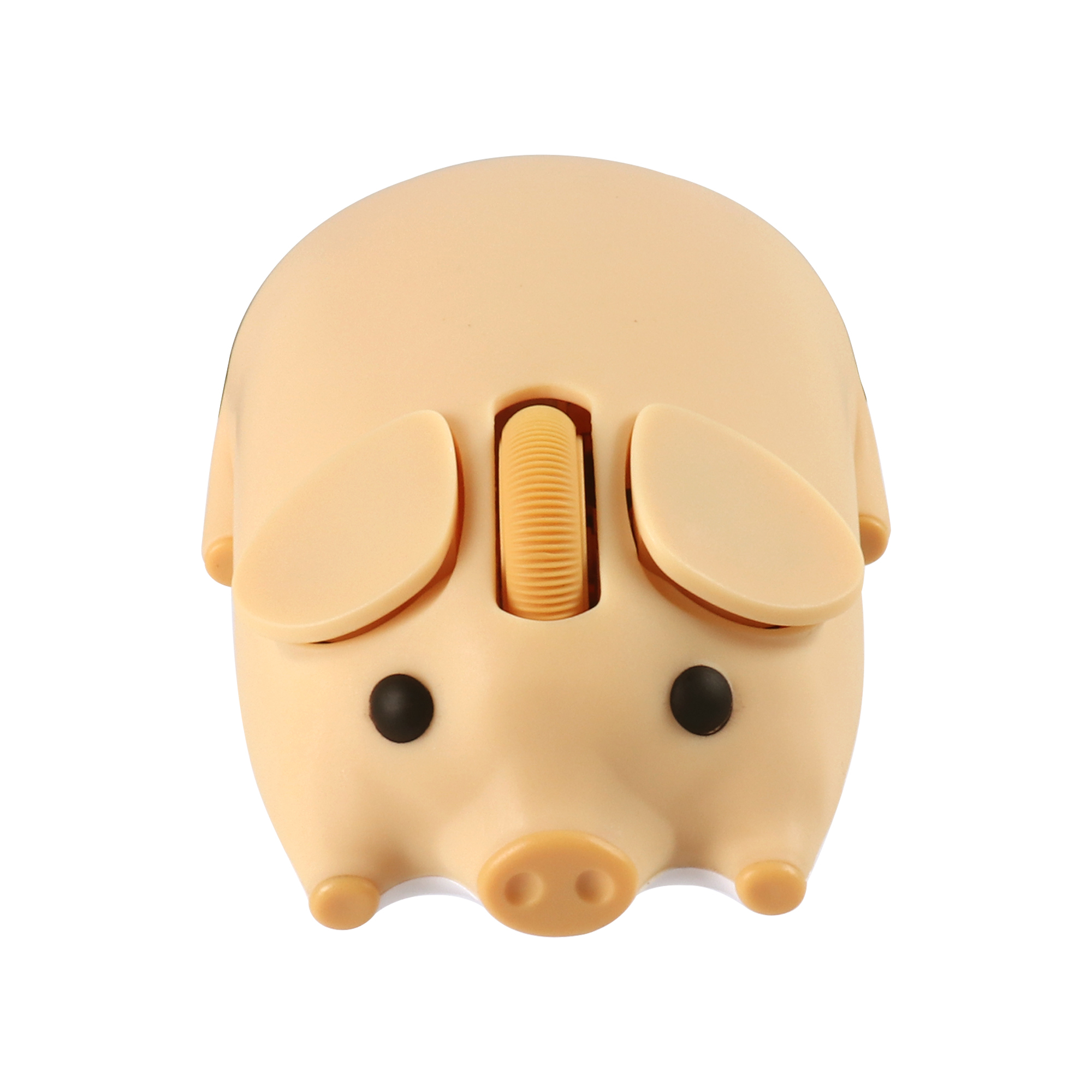 Dessin animé cochon souris d'ordinateur double 2.4G + Bluetooth mignon ergonomique souris optique jeu ordinateur portable PC universel pour fille: YELLOW