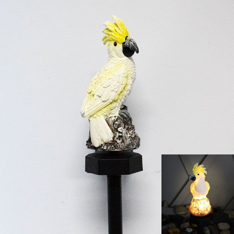 Lámpara LED de energía Solar para colgar loros y búhos, Lámpara decorativa impermeable para jardín, lámparas de césped alimentadas por energía Solar para exteriores: Yellow
