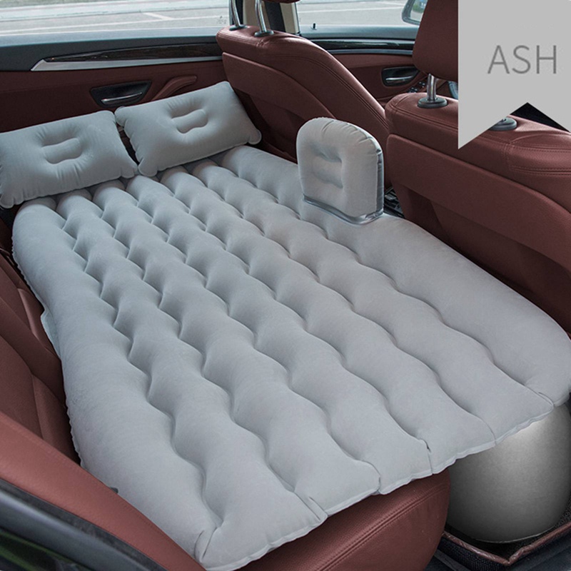 Colchón inflable multifuncional para coche, cama de viaje Universal para SUV, asientos de coche, cama multifuncional para acampar al aire libre y playa: Gris claro