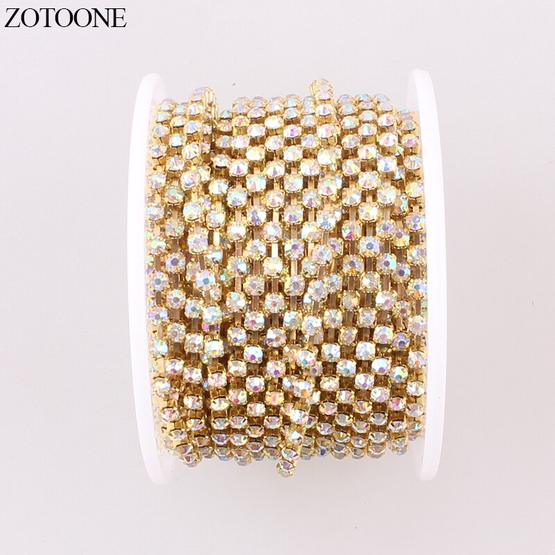 Zotoone diy gouden motief strass steentjes voor kleding strass zilveren klauwketting strass rand lijm nagels stickers naai accessoires c